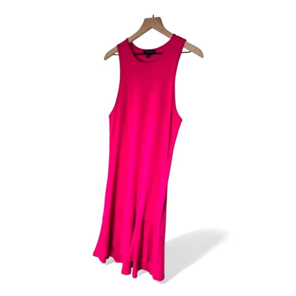 Ann Taylor Flounce Sleeveless Sweater Dress Size Large Bright Pink NWT - Picture 5 of 12